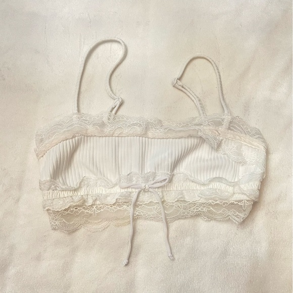 New! For Love & Lemons Dahlia White Sleep Bralette Top 3815 - Picture 2 of 8